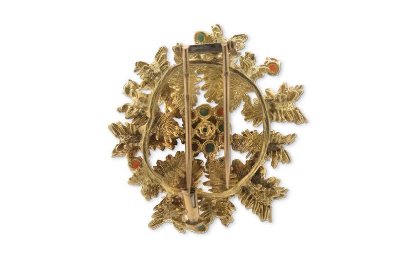 Broche couronne vintage, cercle torsadé, maille ronde, ton doré 1,50 po Broche couronne vintage, cercle torsadé, maille ronde, ton doré 1,50 po