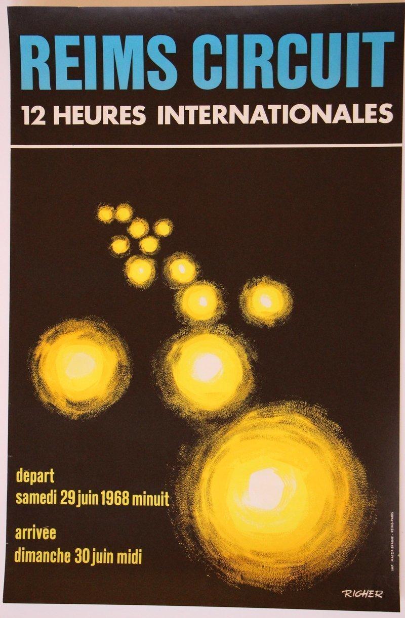 12 Heures de Reims 1968 (Lot n°44) AFFICHES & AUTOMOBILIA Ventes